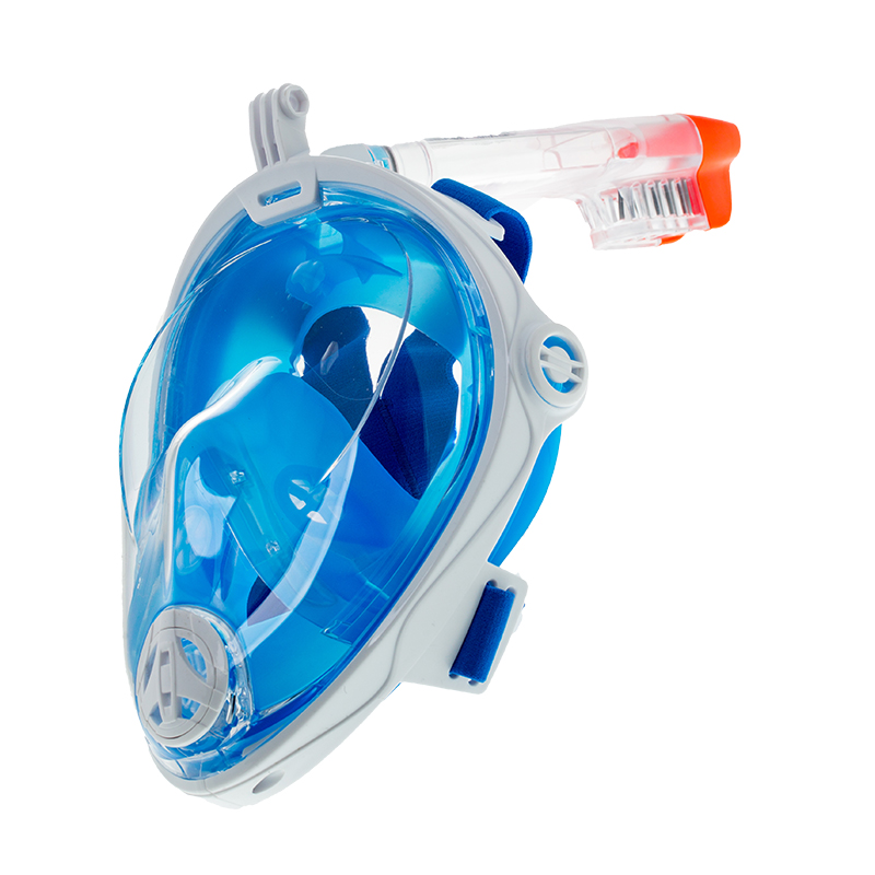 Маска Подводная Полнолицевая  Marlin Vision Белая/синяя С Креплением Под Gopro