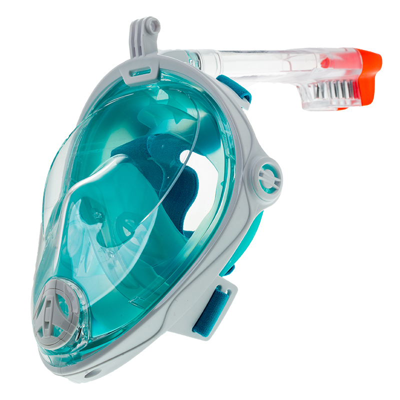 Маска Подводная Полнолицевая  Marlin Vision Белая/зеленая С Креплением Под Gopro