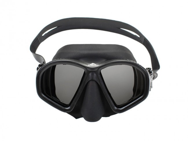 Маска Подводная Scorpena М (Черный Силикон) Зеркальные Линзы