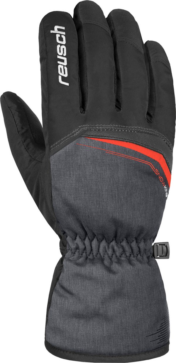 Перчатки Reusch Snow King Black/black Melange/fire Red