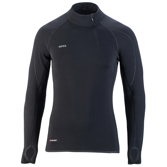 Термобелье Майка Сивера Сноуи Вп(М) С Воротником И Полуперчаткой Мужская Черная