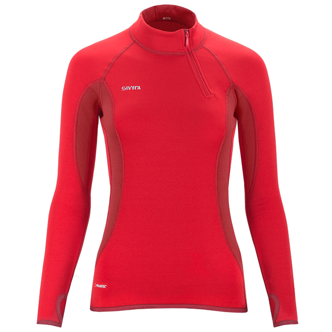 Термобелье Майка Сивера Сноуи Вп(Ж) С Воротником И Полуперчаткой Женская Рубин/гранат