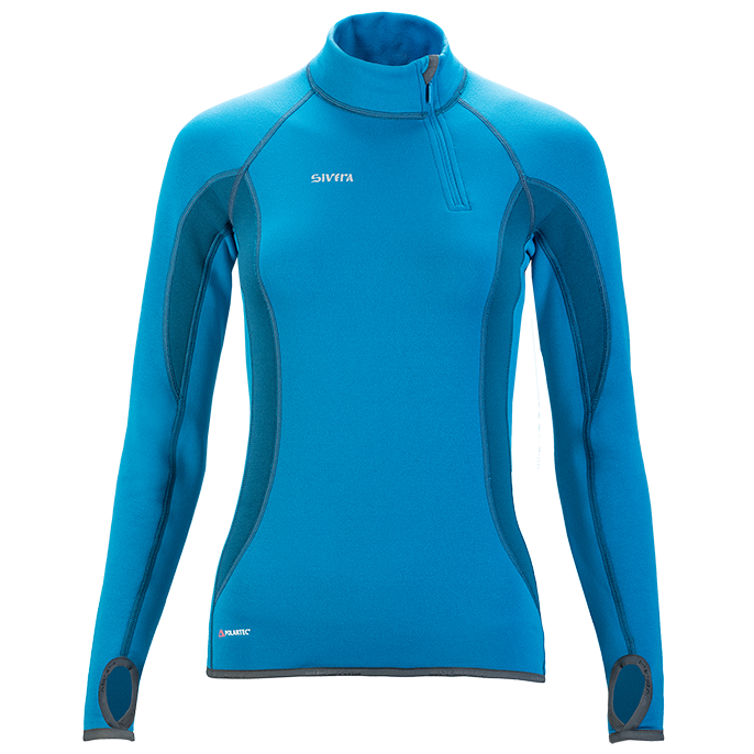 Термобелье Майка Сивера Сноуи Вп(Ж) С Воротником И Полуперчаткой Женская Сапфир/лагуна